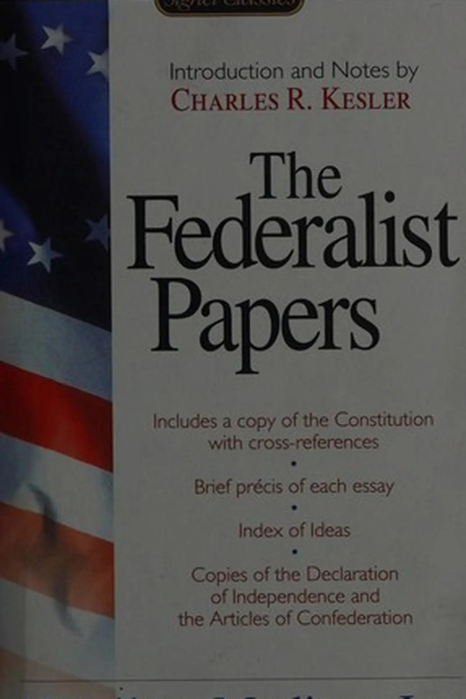 Book cover: The Federalist Papers by Hamilton/Madison/Jay (1788)