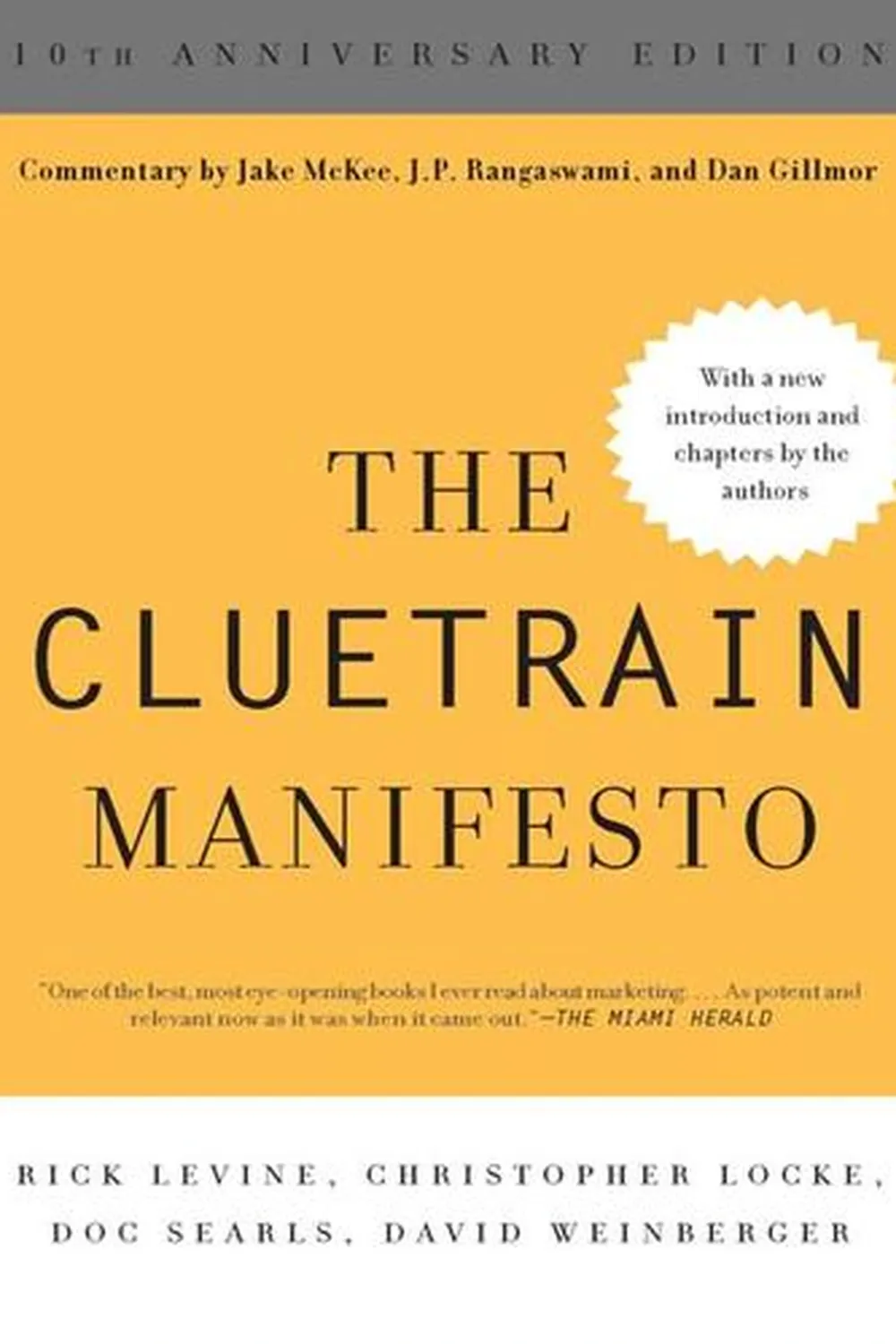 Book cover: The Cluetrain Manifesto by Rick Levine, Christopher Locke, Doc Searls, David Weinberger (2000)